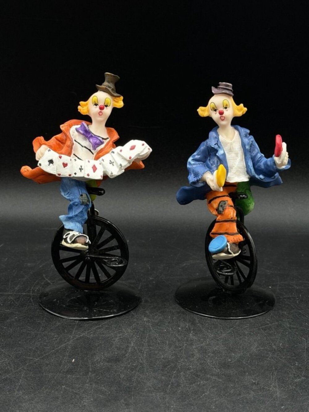 K's Collection Deck Of Cards & Clown on Unicycle Multi-color Figurine LOT 2